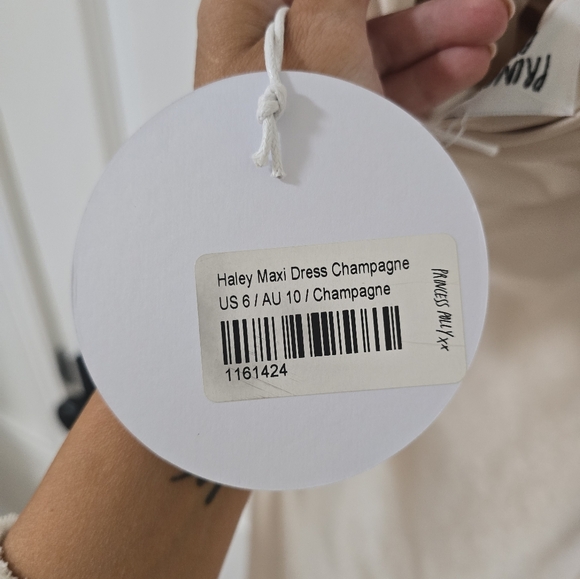 Princess Polly Haley Satin Strapless Maxi Dress In Champagne New Size 6 - Picture 6 of 8